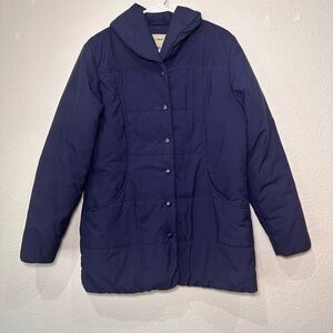 L.L. Bean Quilted Puffer Jacket With Snap Closure Small